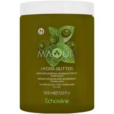 Веганская маска для поврежденных и сухих волос с маслом ши, укрепляет и увлажняет 1000мл Echosline Maqui 3 Hydra-Butter -