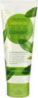 Успокаивающая очищающая пенка для лица, 180 мл FarmStay, Green Tea Seeds Pure Cleansing Foam, Farm Stay