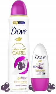 Спрей-антиперспирант + шариковый аппликатор Dove, Go Fresh Acai