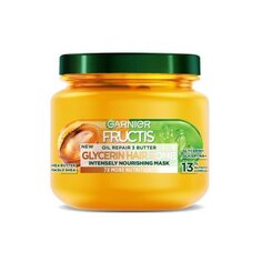 Питательная маска для волос 320мл Garnier, Fructis Oil Repair 3 Butter Glycerin Hair Bomb