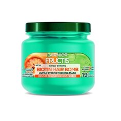 Укрепляющая маска для волос 320мл Garnier, Fructis Grow Strong Biotin Hair Bomb