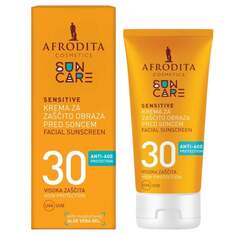 Солнцезащитный крем для лица, 50 мл Afrodita Sun Care Sensitive SPF30