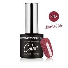 Гибридный лак для ногтей с розовыми блестками 7 мл – Modern Rose 342 Cosmetics Zone