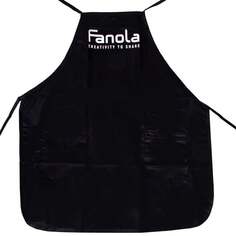 Профессиональный парикмахерский фартук с 2 карманами, черный, ткань, завязка, регулируемый ремень Fanola
