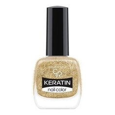 Кератиновый лак для ногтей 406 Golden Rose, Keratin Glitter Nail Color