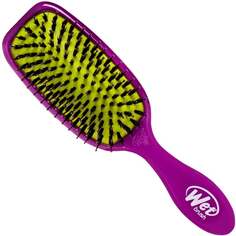 Фиолетовая современная распутывающая щетка с щетиной кабана, придает блеск и разглаживает волосы. Wet Brush Shine Enhancer