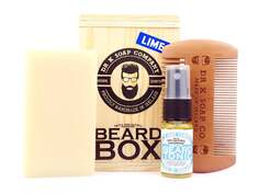 Мыло Dr K, коробка для бороды Fresh Lime, набор для ухода за бородой, мыло, масло и расческа, Dr K Soap Company