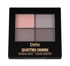 Тени для век 402 Tasty Plum Delia Cosmetics, Color Master Quattro Ombre, розовый