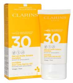 Гель для загара для лица, SPF 30, 50 мл Clarins, Invisible Sun Care