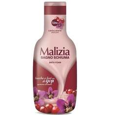Пена для ванн жидкая с ягодами годжи и цветами 1000мл Malizia