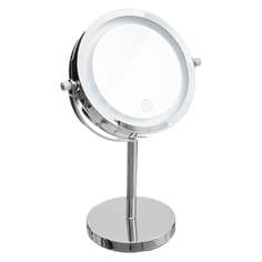 Зеркало косметическое со светодиодной подсветкой, круглое, на металлической основе., 5five Simple Smart, серебро