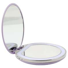 Зеркало карманное с регулируемой светодиодной подсветкой (USB), фиолетовый MAQUILLAGE, AILORIA, белый