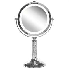 Косметическое зеркало со светодиодной подсветкой ø 18 см, серебро BAIXAS, Beliani, серебро