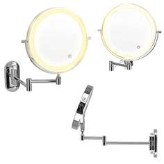 Зеркало для макияжа со светодиодной подсветкой, серебристый Humanas HS-BM01, серебро
