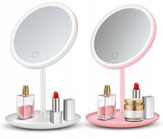 Зеркало для макияжа со светодиодной подсветкой и косметическим освещением, inna, белый