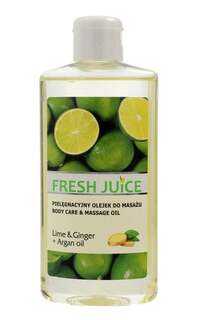 Ухаживающее массажное масло Лайм и Имбирь+Аргановое Масло, 150 мл Fresh Juice