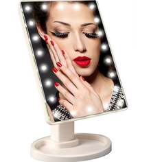 Зеркало для макияжа со светодиодной подсветкой, 180°, Sferazabawek, белый