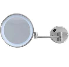 Круглое настенное зеркало для макияжа для ванной комнаты со светодиодной подсветкой, хром 22.00730 Stella, серебро