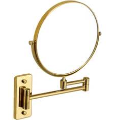 Круглое косметическое зеркало для ванной комнаты, настенное увеличение, золото 22.01230-G Stella, золотой