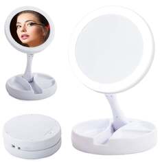 Косметическое зеркало со светодиодной подсветкой для макияжа VERK GROUP, белый