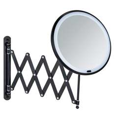 Настенное зеркало с телескопическим кронштейном, светодиодная подсветка, WENKO , черный