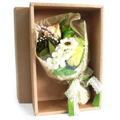 Зеленый цветочный букет из мыла в коробке, AWGifts