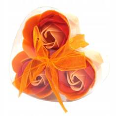 Набор персиковых, затененных роз к Женскому дню, Сердце, 3 шт. AWGifts