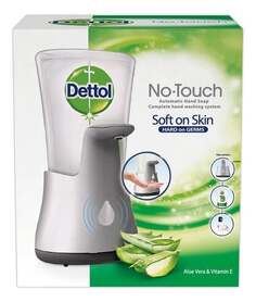 Деттол, Бесконтактный аппликатор для жидкого мыла с мылом алоэ и витамином Е, 250 мл, Dettol