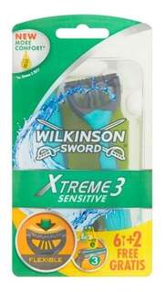 Меч Wilkinson, Xtreme3 ​​Sensitive, Бритва, 8 шт.