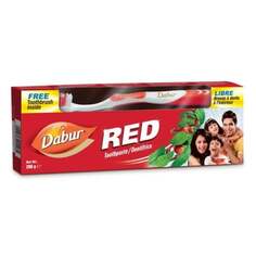 Красная, Зубная паста + зубная щетка, 200 г Dabur