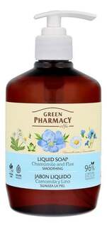 Зеленая Аптека, Жидкое мыло с маслом льна и ромашкой, 460мл, Green Pharmacy