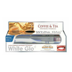 Отбеливающая зубная паста, 100 мл + зубная щетка White Glo, Coffee&amp;Tea