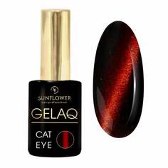 Магнитный гибридный лак для ногтей «Кошачий глаз» UV/LED Gelaq, Cat Eye Magnetic M08 -, SUNFLOWER