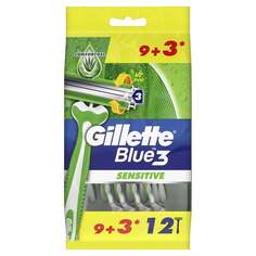 Одноразовая мужская бритва, 12 шт. Gillette Blue3 Sensitive