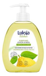 Люкся, Кухня, Очищающее жидкое мыло для кухни Лимон и Базилик, 300 мл, Luksja