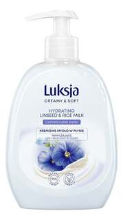 Жидкое сливочное мыло «Льняное и рисовое молоко», 500 мл Luksja, Creamy &amp; Soft Moisturizing