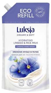 Увлажняющее жидкое сливочное мыло «Льняное и рисовое молоко» 900 мл - сток Luksja Creamy &amp; Soft