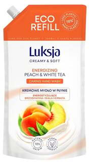 Энергизирующее жидкое сливочное мыло с персиком и белым чаем 900 мл - в наличии Luksja Creamy &amp; Soft
