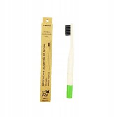 Маленькая бамбуковая зубная щетка с мягкой щетиной, Зеленый EKOLOCO