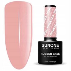 Каучуковая основа, гибридный лак для ногтей, розовый #04, 5 г Sunone