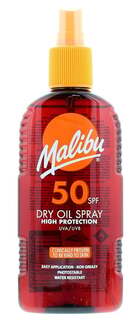 Сухое масло-спрей, SPF50, бронзирующее масло для загара, 200 мл Malibu Malibu'