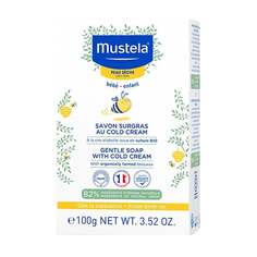 Мыло Mustela Gentle Нежное мыло с кольдкремом и органическим пчелиным воском для мытья детей и младенцев 100г
