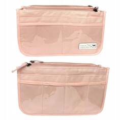 Розовый вместительный органайзер для женской сумочки-косметички с карманами Trip Story