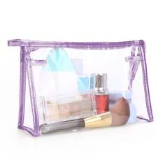 Прозрачная косметичка для женской сумочки с фиолетовой отделкой Trip Story, фиолетовый