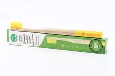 Бамбуковая веганская зубная щетка для взрослых - средняя - желтая - Biomika, Inny producent