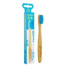 Бамбуковая зубная щетка для детей, синяя Nordics,Kids Bamboo Toothbrush