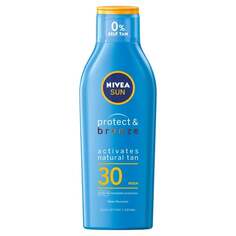 Лосьон, активирующий естественный загар SPF30 200мл Nivea, Sun Protect &amp; Bronze