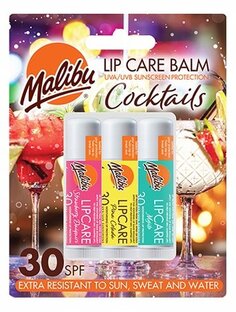 Набор губных помад SPF30 Malibu Lip Care Balm UVA-UVB Malibu'