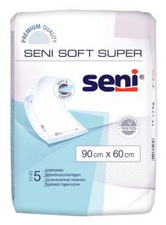 Прокладки гигиенические, 90х60 см, 5 шт. Seni, Soft Super