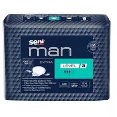 Прокладки урологические мужские Extra Level 3 22,5х27 см, 15 шт. Seni, Man
